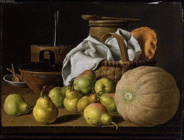 Still Life with Melon and Pears, Luis Eugenio Melendez